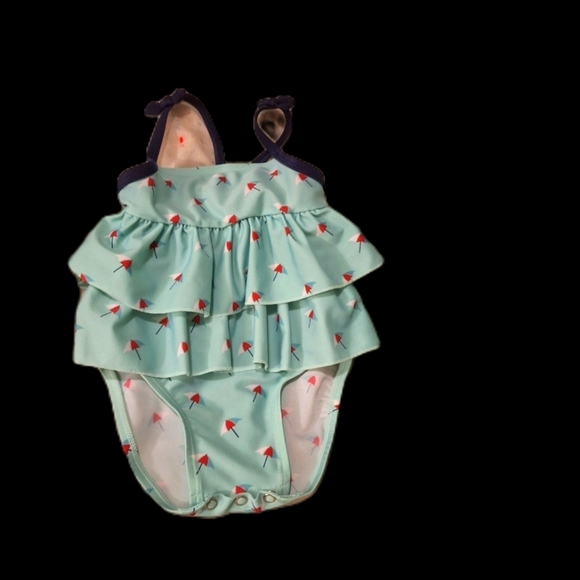 🎆 🌼 Baby Girl Umbrella Design Swimsuit Size 6-9 Months - Picture 1 of 6